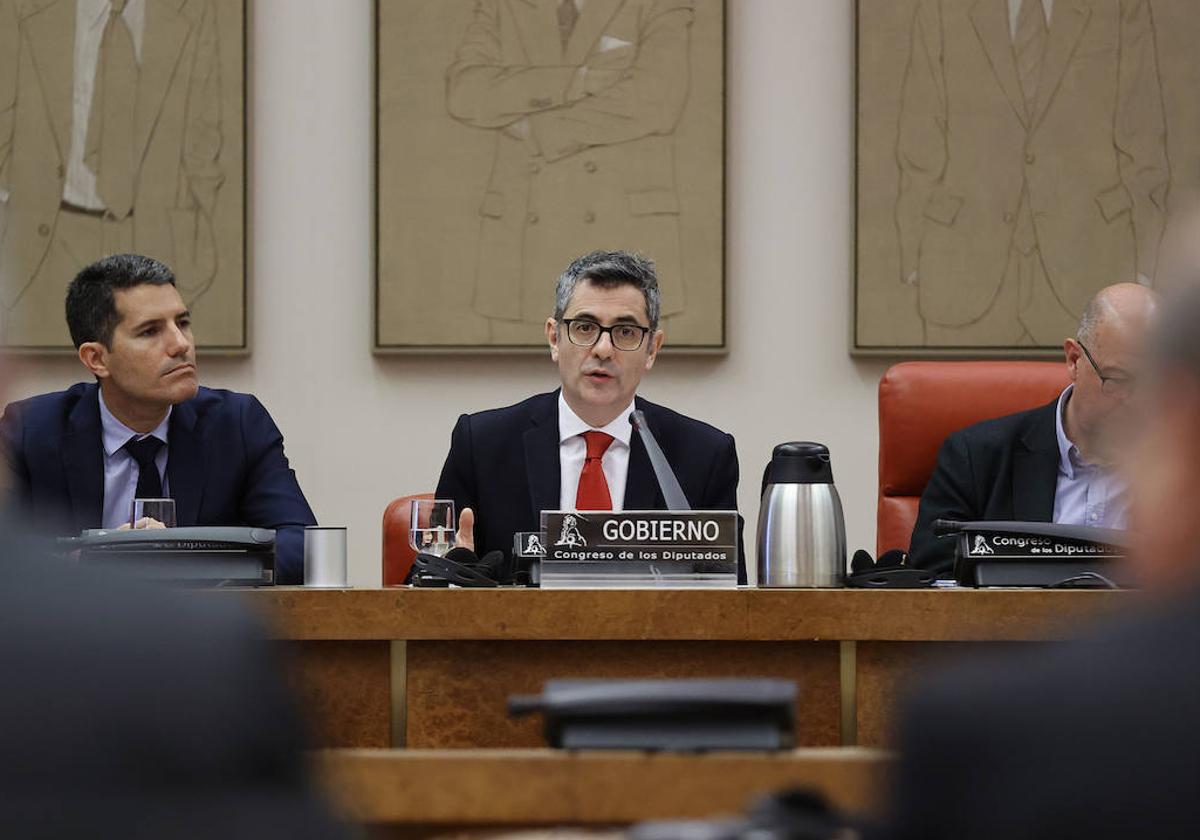 Félix Bolaños en la Comisión de Justicia del Congreso.