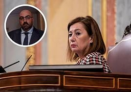 Francina Armengol, en el Congreso. Arriba, Koldo García.