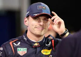 Max Verstappen, tras conseguir la pole en Baréin.