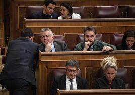 Imagen de la bancada socialista durante el pleno del jueves en el Congreso.