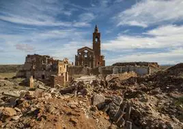 Ruinas de la iglesia del viejo Belchite (Zaragoza), arrasado en la Guerra Civil.