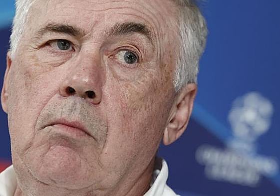 Carlo Ancelotti, durante la rueda de prensa.