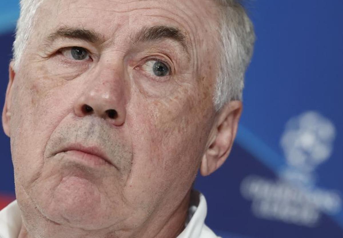 Carlo Ancelotti, durante la rueda de prensa.