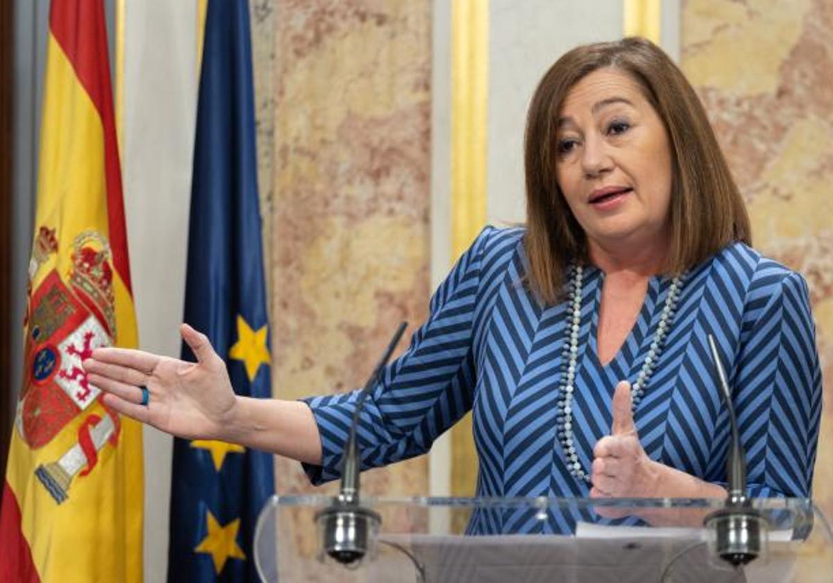 Francina Armengol durante su comparecencia en el Congreso.