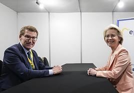 Feijóo se ha reunido este miércoles con la presidenta de la Comisión Europea, Ursula von der Leyen en el marco del Congreso del PPE.