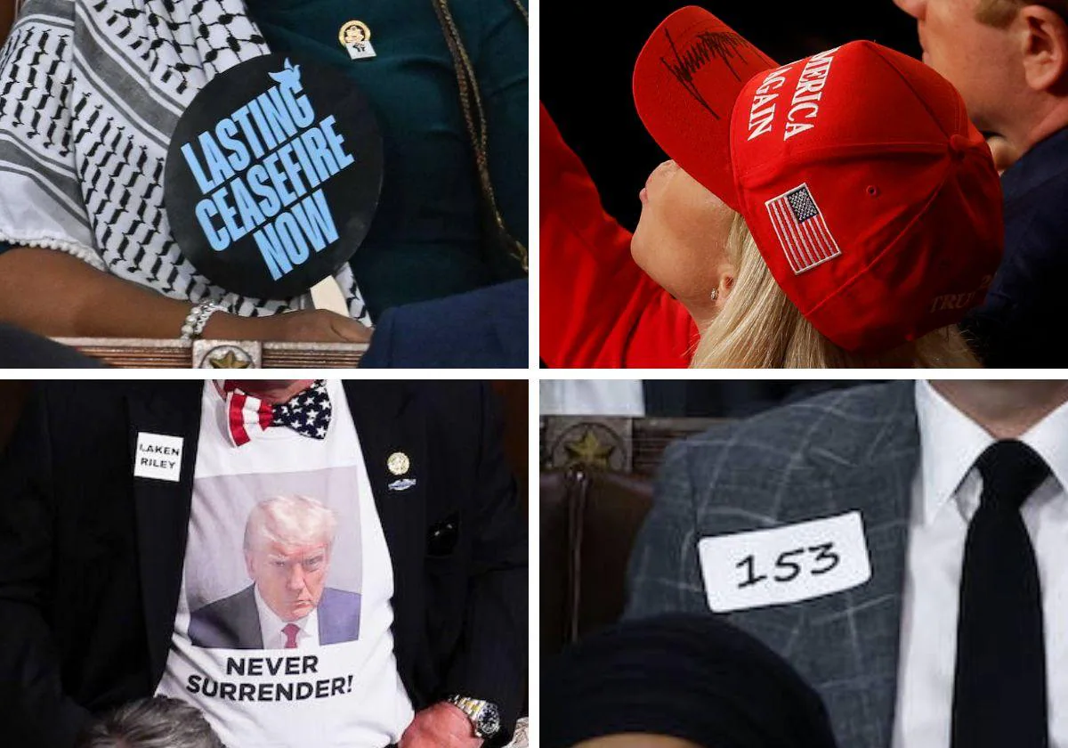 White suits, Palestinians, Trump t-shirts... The messages on the clothes in Biden's speech