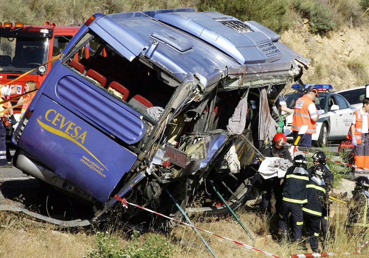 Thirteen injured, six seriously, after an Imserso bus overturns in Mallorca