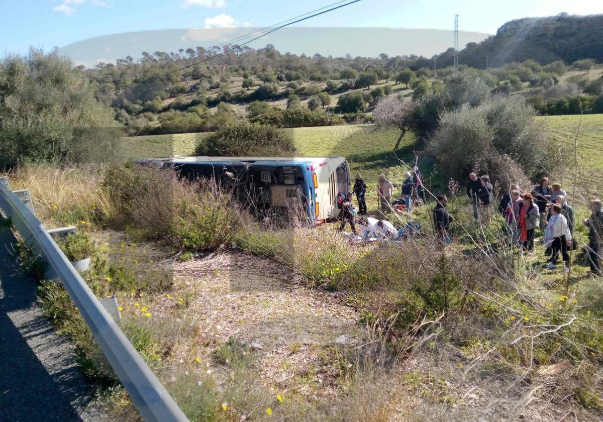 Imagen del autobús siniestrado.