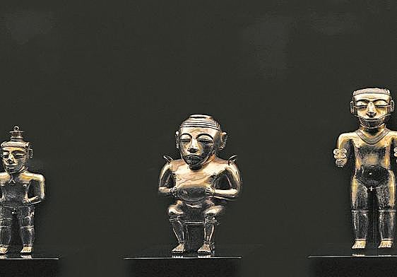 Piezas del Tesoro de los Quimbayas, una de las joyas del Museo de América de Madrid.