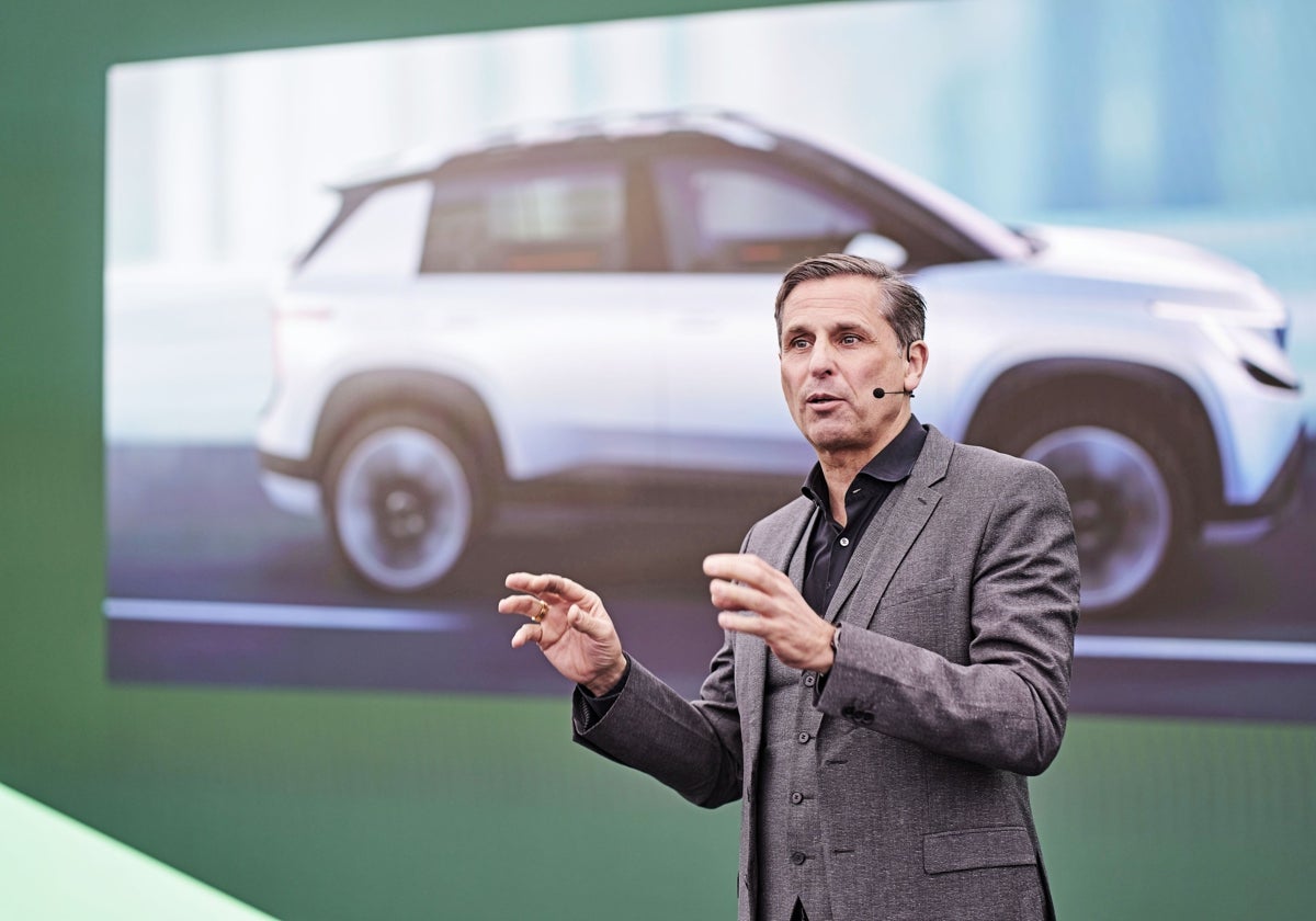 Klaus Zellmer, CEO de Skoda, durante la presentación de resultados de la marca