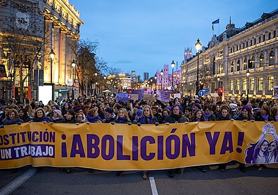 Grupos feministas piden el pasado 8-M la abolición de la prostitución en España.