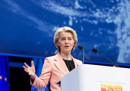 El presidenta de la Comisión Europea, Ursula von der Leyen, este jueves en Bruselas.