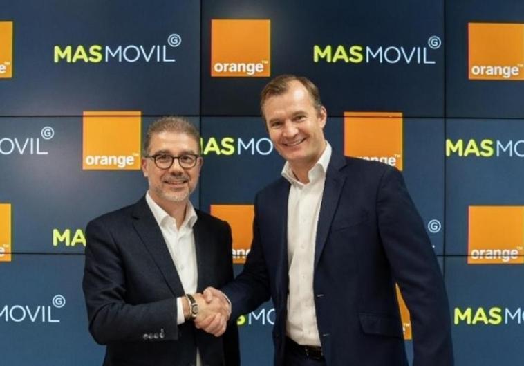 Ludovic Pech, CEO de Orange España, y Meinrad Spenger, CEO de MásMóvil y nuevo CEO de la joint venture.