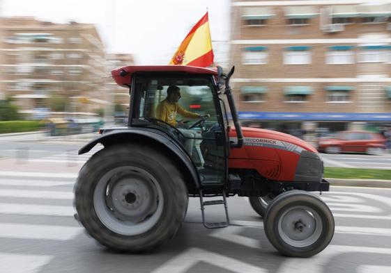 Un tractor durante las últimas protestas agrícolas en España