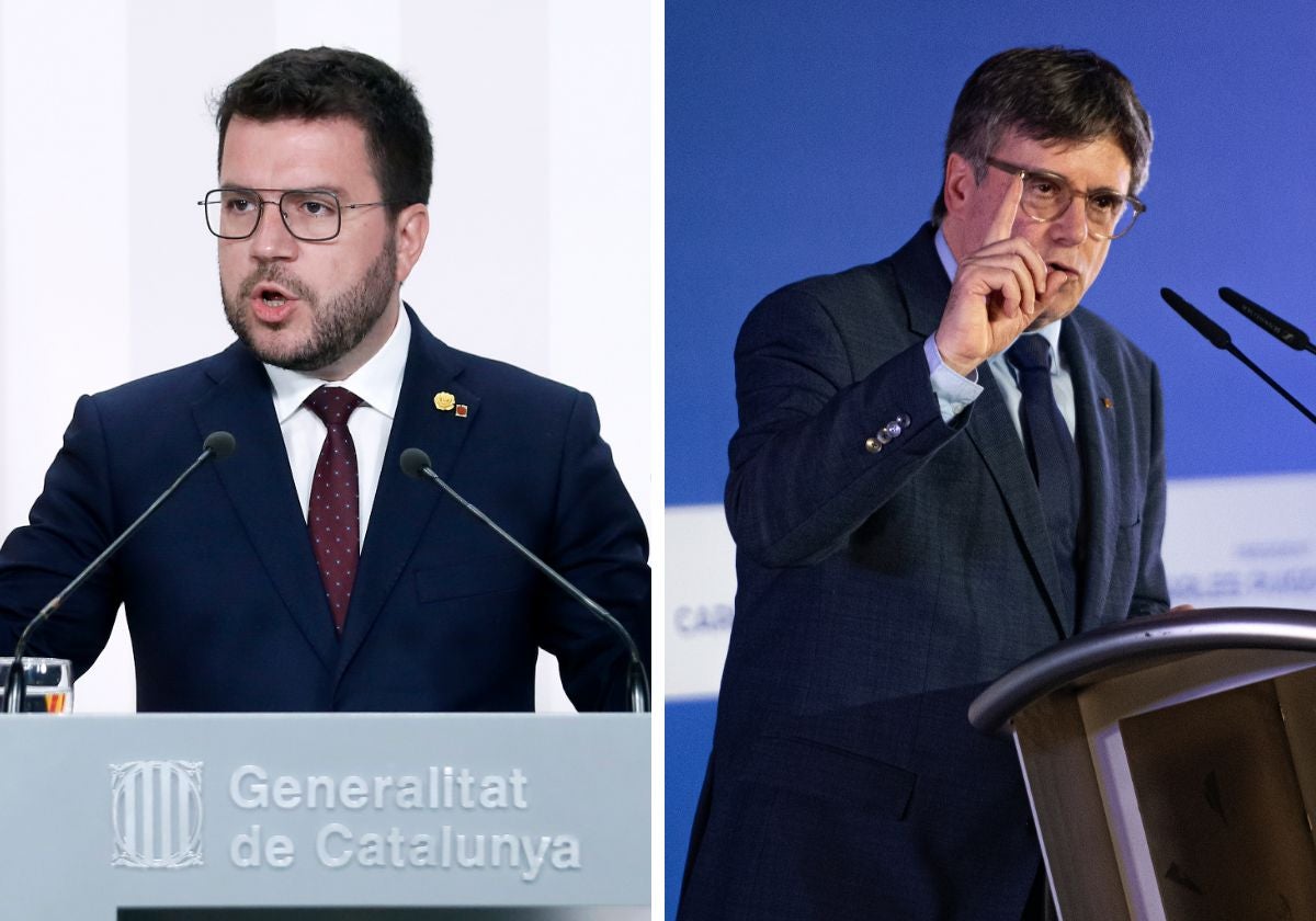 Pere Aragonès y Carles Puigdemont.