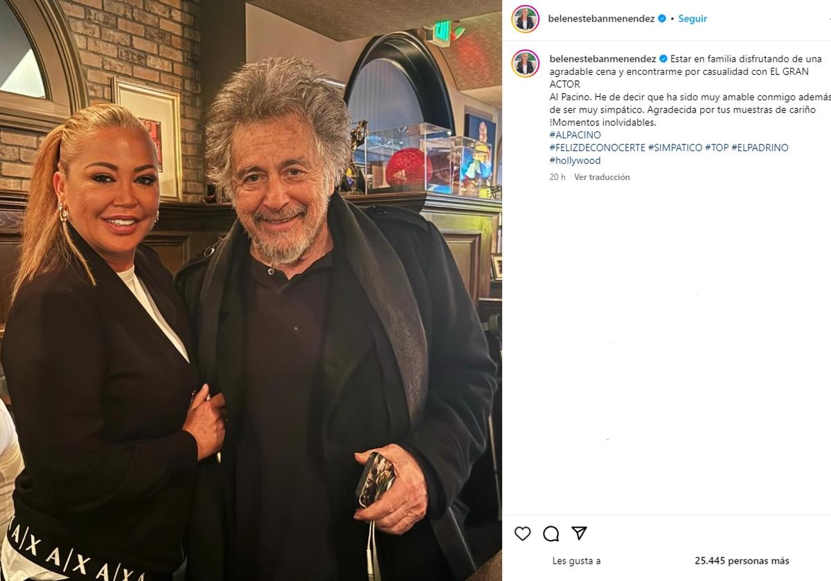 El sorprendente encuentro de Belén Esteban con Al Pacino