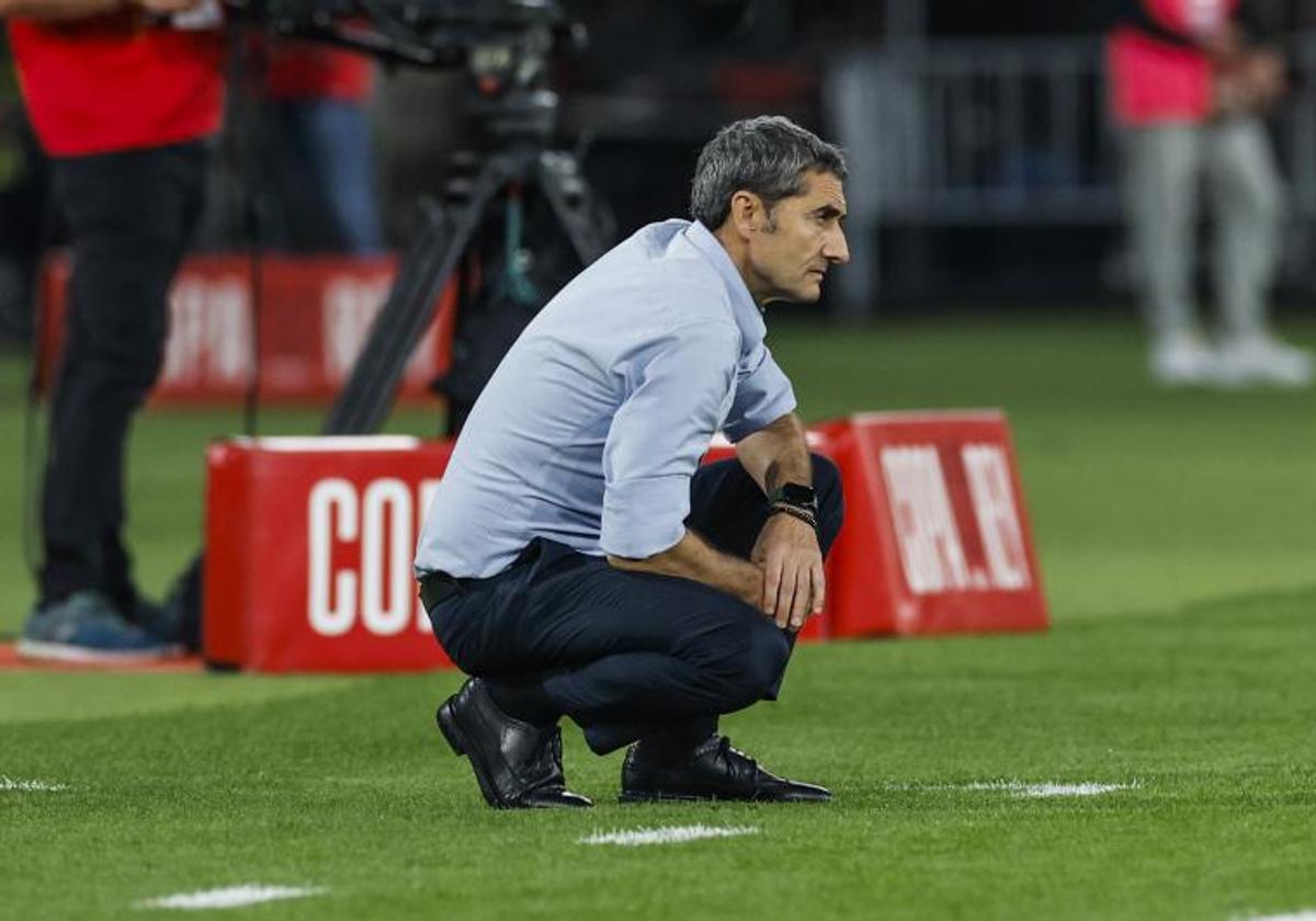 Ernesto Valverde, durante la final de la Copa del Rey.