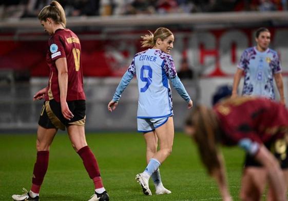 Esther González, autora de dos goles ante Bélgica.