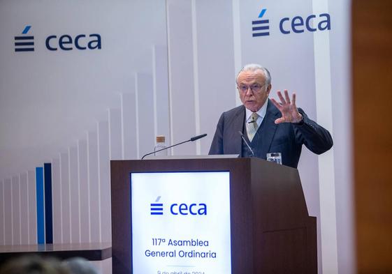 Isidro Fainé, presidente de CECA, durante la 117ª Asamblea General de la institución.