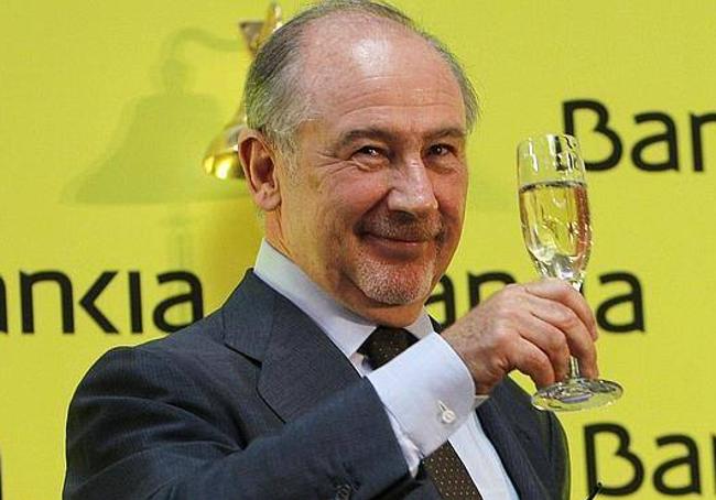 Rato, celebrando la salida a bolsa de Bankia, entidad que presidía cuando aún disfrutaba del éxito profesional.