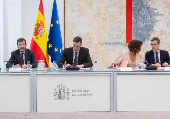 Pedro Sánchez presidió ayer el pleno del Observatorio Estatal de Violencia sobre la Mujer.