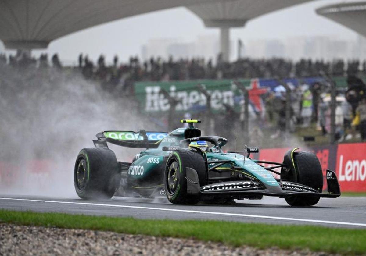 Fernando Alonso, durante la clasificación de la carrera al sprint.