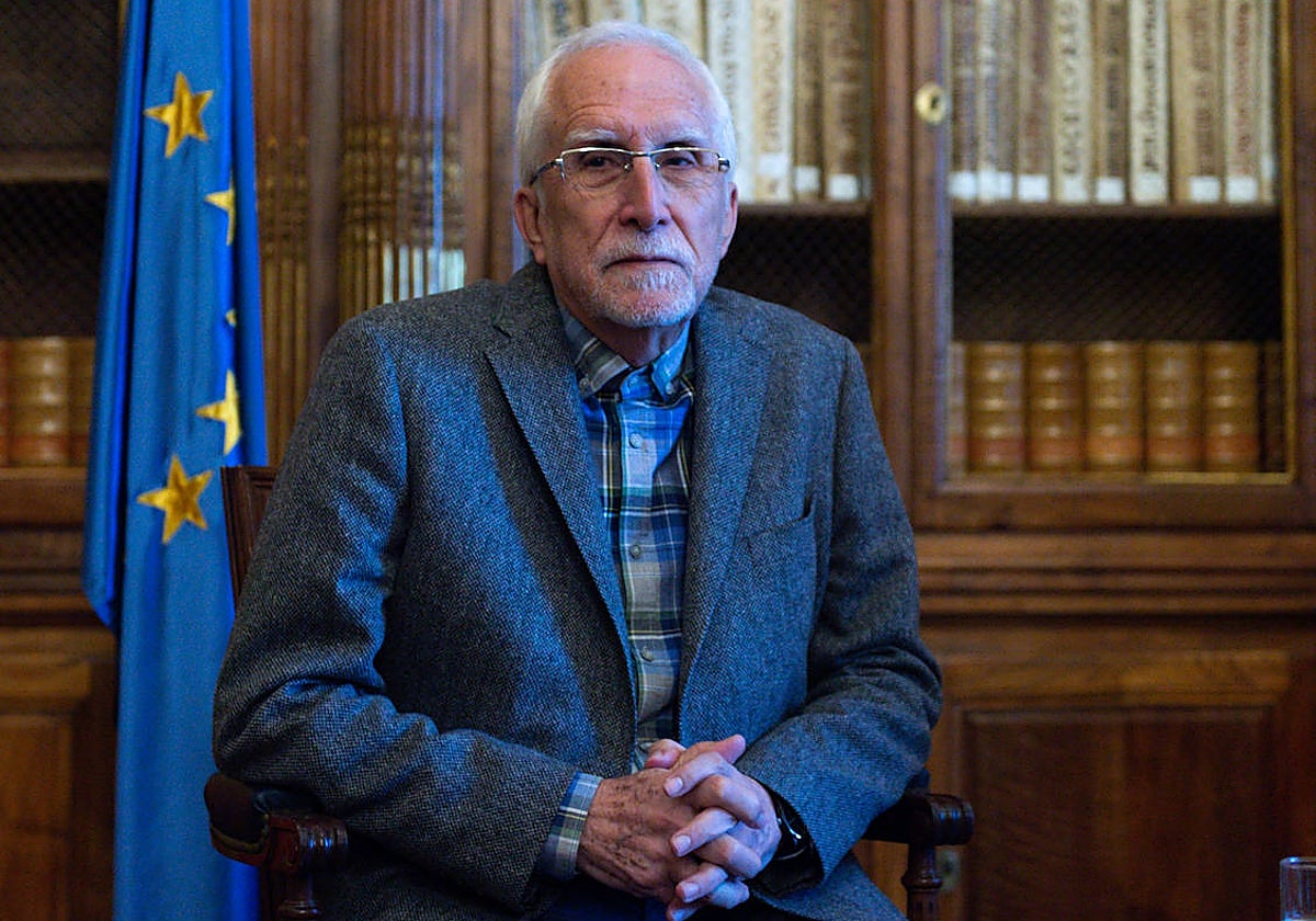 Luis Mateo Díez este lunes en la Biblioteca Nacional.