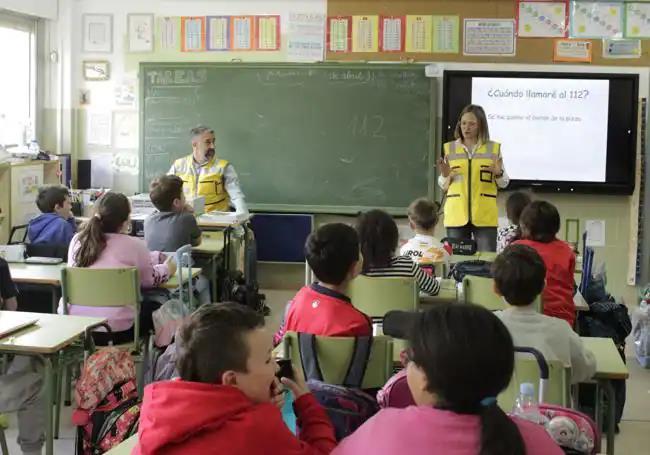 Curso 'El 112 en las Escuelas', la semana pasada en el CEIP Varia.