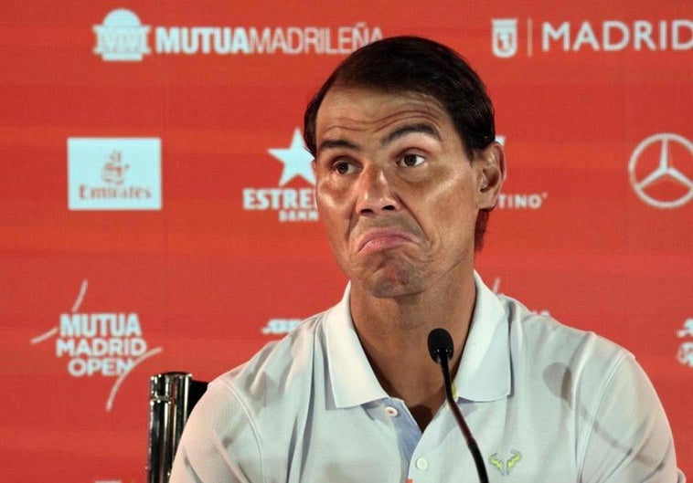 Rafa Nadal, durante la rueda de prensa en Madrid.