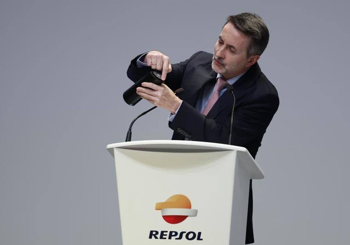 El consejero delegado de Repsol, Josu Jon Imaz, en la presentación del plan estratégico.