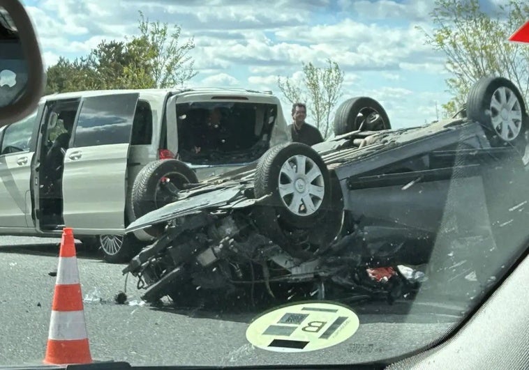 Accidente el pasado lunes en la AP6 a su paso por Segovia.