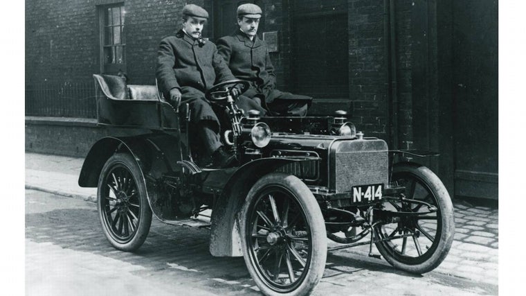 Uno de los tres Royce construidos, fotografiado en Cooke Street, Manchester, 1904