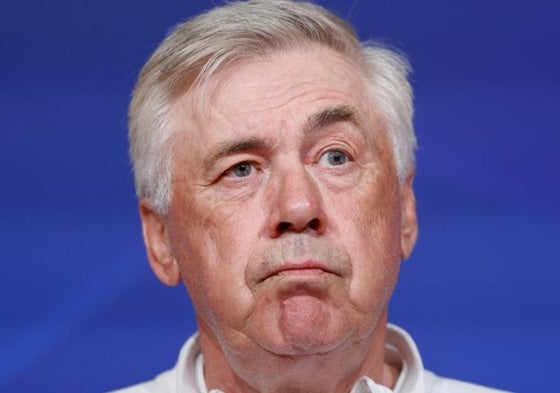 Carlo Ancelotti, durante la rueda de prensa en el Allianz Arena.