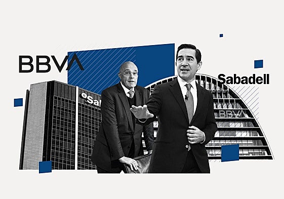 Carlos Torres, presidente de BBVA, y Josep Oliu, presidente de Banco Sabadell.