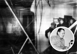 Hitler y Mussolini visitan la estancia de la Guarida del Lobo donde el líder nazi sufrió un atentado. En el círculo, Hermann Göring.