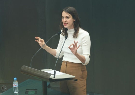 La líder de la oposición en Madrid, Rita Maestre, durante el Pleno municipal