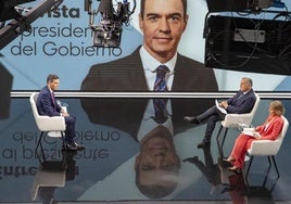 El presidente del Gobierno, Pedro Sánchez, durante la entrevista en RTVE.