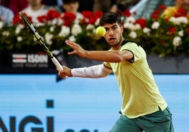 Carlos Alcaraz, durante su participación en el Masters 1000 de Madrid.