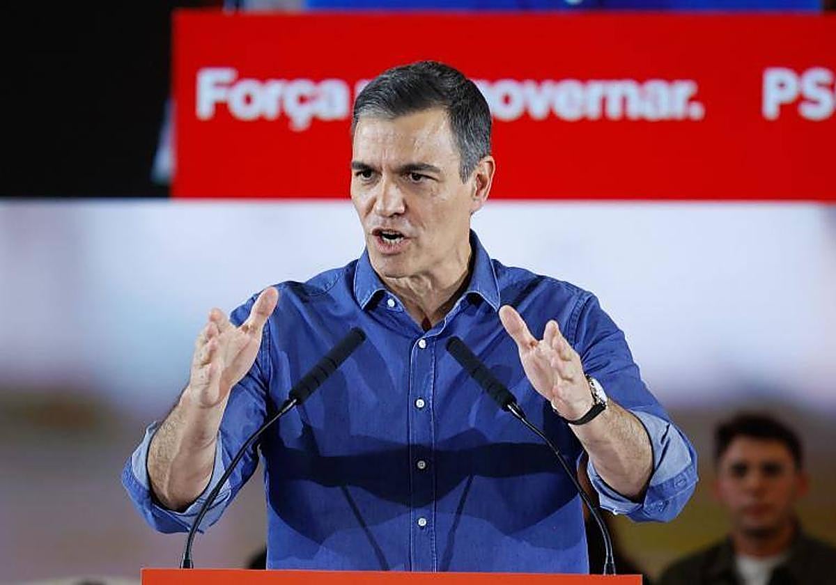 El presidente del Gobierno, Pedro Sánchez, en un mitin del PSC en Barcelona el pasado viernes.