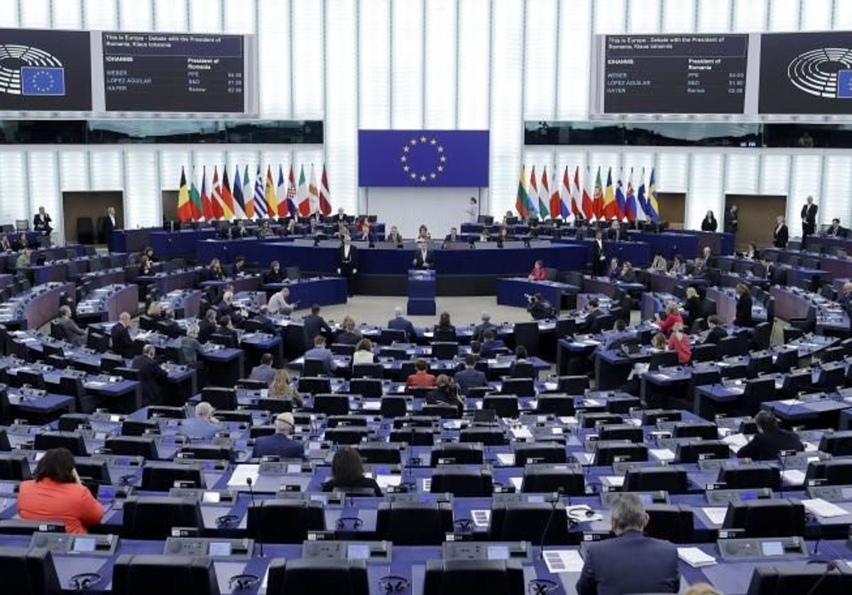 Sala de plenos del Parlamento Europeo en Estrasburgo.