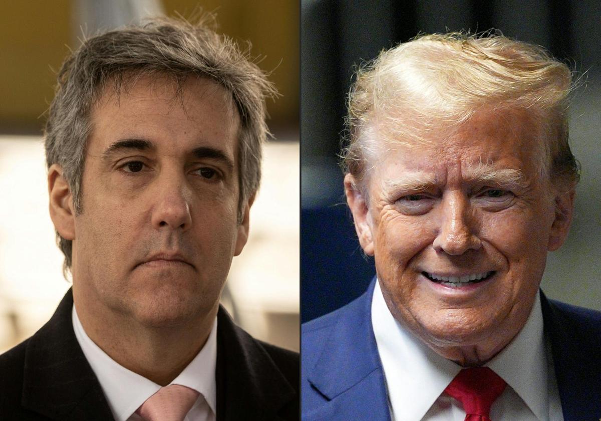 Donald Trump y su exabogado Michael Cohen, en una combinación de imágenes.