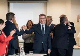 Alberto Núñez Feijóo, líder del PP, durante el Comité Ejecutivo Nacional del partido, en Génova