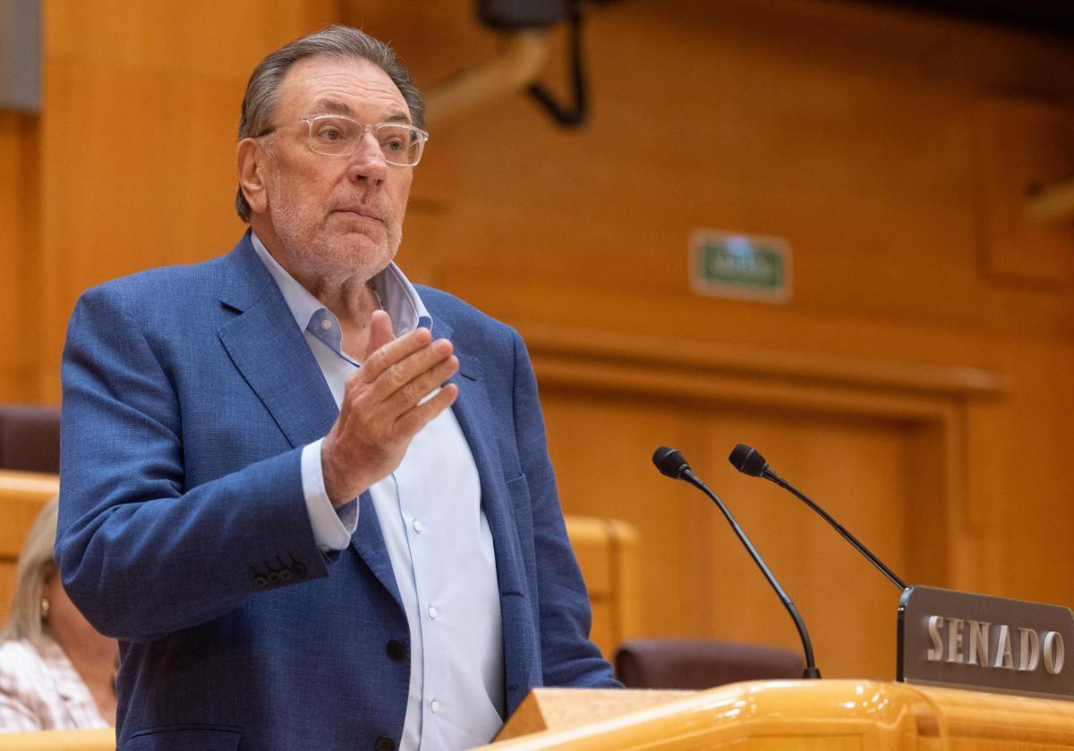 El portavoz de Junts en el Senado, Josep Lluís Cleries, en el Senado.