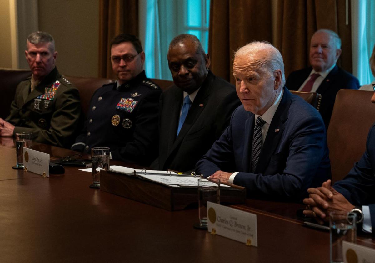 El presidente de EE UU, Joe Biden, se reunió el miércoles con la cúpula militar en Washington.