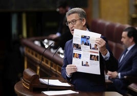 Alberto Núñez Feijóo, líder del PP, en el Congreso