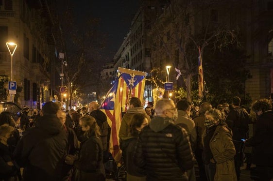 Asamblea Nacional Catalana en una protesta en Barcelona