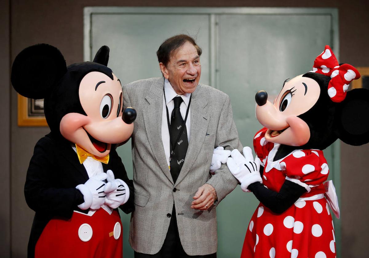 Richard Sherman, junto a Micky y Minnie.