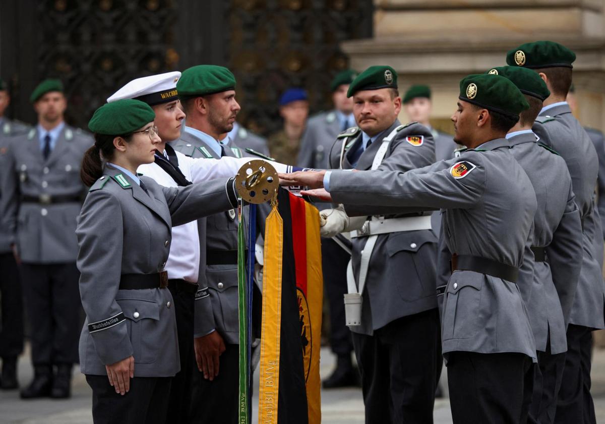 Soldados del Bundeswehr, en una ceremonia en Berlín.