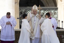 El Papa durante el Angelus de este domingo en el Vaticano.