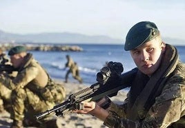 Soldados británicos durante unas maniobras en Gibraltar.